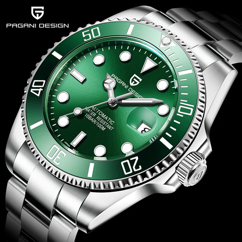 Pagani Design PD-1639 Submariner Hulk Green Dial Men's Watch